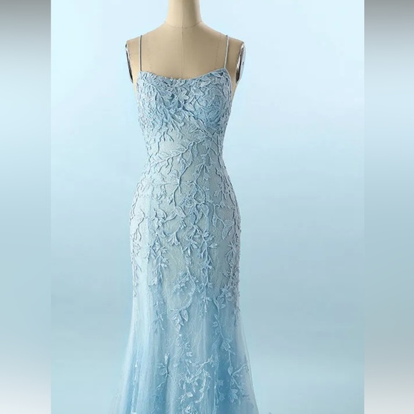 Size 8 - Blue - Mermaid Backless Long Evening Dress - Picture 1 of 3